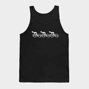 3 Racing Cyclists (Road Bike / Cycle Team / L<–R / White) Tank Top